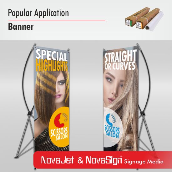 Novasign,Banner, signage media, outdoor signage, satin finish, frontlit banner, eco- solvent, tear-resistant,UV printing, Latex printing